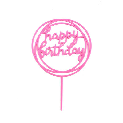 

FUNNYBUNNY Acrylic Card Happy Birthday Cake Decoration Plug-in Creative Baking Ornaments Flag Wedding Cake Topper