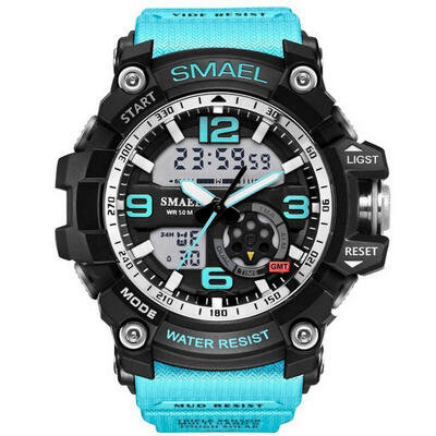 

SMAEL Analog-Digital Watch Men Sports 50M Professional Waterproof Quartz Large Dial Hours Military Wristwatches