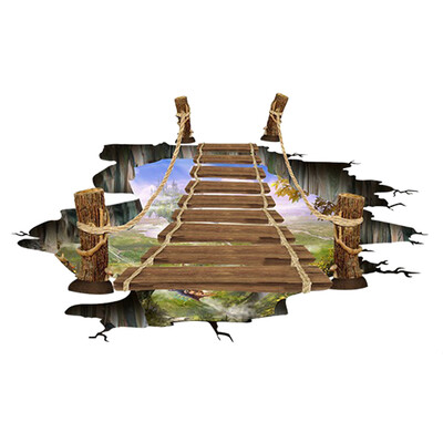 

Floor Wall Sticker Remove Vinyl Environmental 3D Suspension Bridge 9060cm