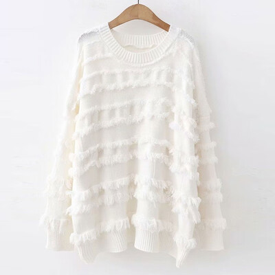 

Loose Solid Color Knit Pullover Casual Sweater