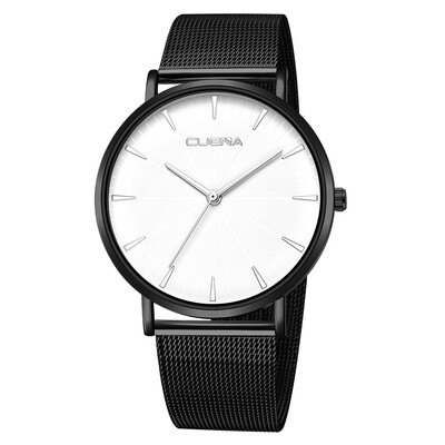 

Gobestart CUENA Men Fashion Military Stainless Steel Analog Sport Quartz Business Wrist Watch
