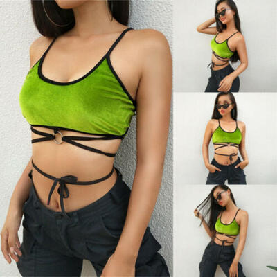 

UK Womens Ladies Plain Sleeveless Strappy Cami Bralet Bra Summer Crop Top Vest
