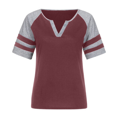 

Starmoon Women Casual Summer Lady V-Neck Striped Short Sleeve Blouse Shirt Top