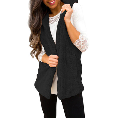 

Toponeto Women Fashion Lady Faux Fur Solid Casual Sleeveless Warm Vest Waistcoat