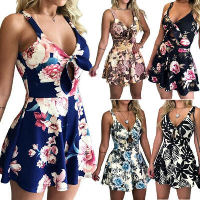 

Fashion Women Sexy Mini Boho Playsuit Jumpsuit Romper Summer Beach Ladies Shorts