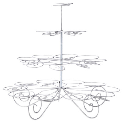

Stainless Steel 4 Tiers 23 Cups Cupcake Stand for Birthday Party Dessert Display