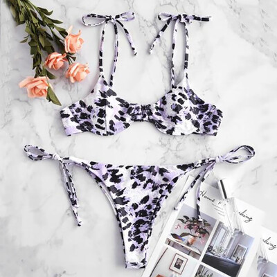 

Roseonmyhand Womens Bikini Leopard Print Two Piece Swimsuit Pushups Swimwear Beachwear