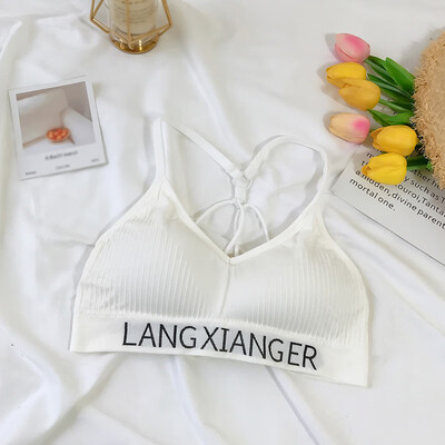 

Womens Fashion Sexy Letter Print Underwear Seamless Bra Cotton Soft Comfortable Casual Tops Tube Chest Wrap Underwear
