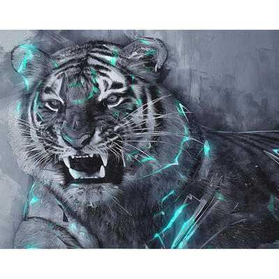 

5D DIY Full Drill Diamond Painting Fierce Tiger Cross Stitch Embroidery Kit