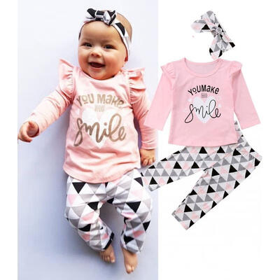 

Infant Newborn Baby Girl Long Sleeve T Shirt Tops Leggings Outfit Set