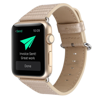 

Gobestart Carbon Fiber Leather Strap Replacement Watch Band For Apple Watch 42mm