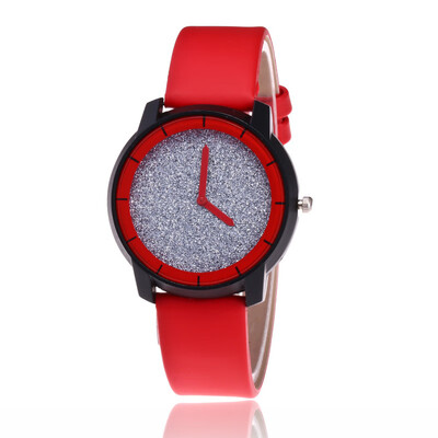 

High-grade quartz watch female models star sand fashion two-needle casual color belt watch student table