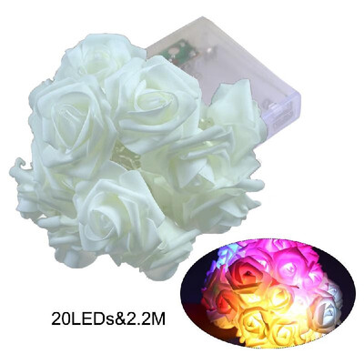 

20LEDs Lamp String 22M Rose Christmas Holiday Lights Valentine Wedding Decoration Flower Bulbs LEDs Lamp