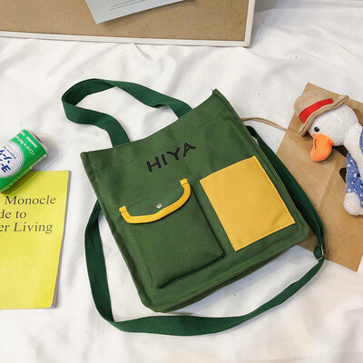 

Canvas bag female shoulder 2019 Korean version ins super fire simple art&art Sen series wild large capacity student bag