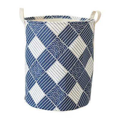 

Thickened Large Drawstring Laundry Waterproof Cotton Fabric Folding Laundry Hamper Bucket Storage Basket