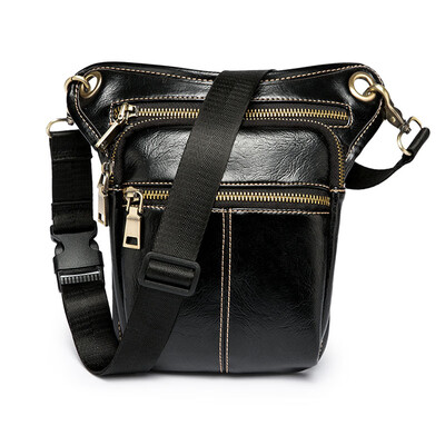 

European&American retro PU leather waistband mens single shoulder straddle Bag Fashion vertical waistband Korean version of b