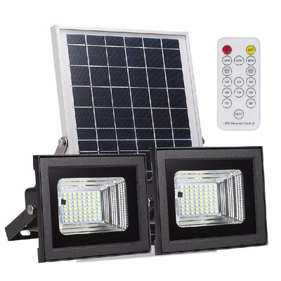

Solar Dual-head Flood Light with Remote Control for 306080 Brightness 126 SMD LEDs Wireless IP 65 Waterproof Outdoor Flood Li