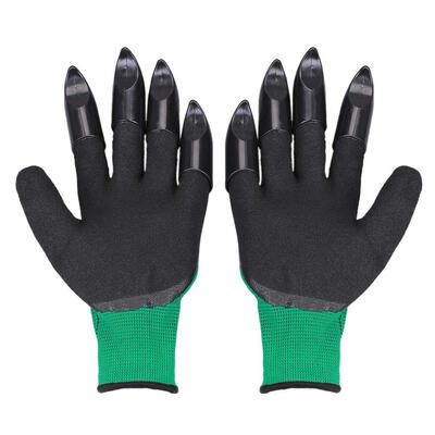 

1pair Garden Gloves with 8 ABS Plastic Fingertips Sharp Claws for Planting