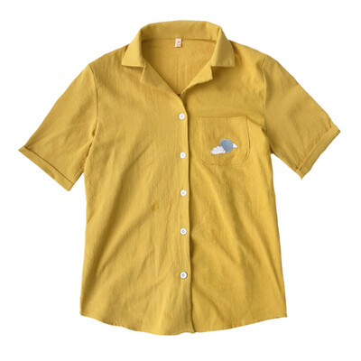 

Korean Embroidery Cotton Shirt 2019 Summer New Fashion Women Blouse Lapel Short Sleeve Casual Tops Ladies Shirt Blusas Feminina