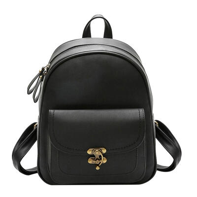 

Vintage Women Backpack PU Leather Shoulder Bag Simple Casual School Bookbag