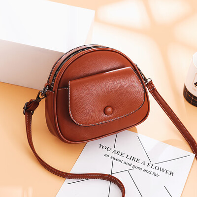 

Korean version of the simple ins wind student small round bag shoulder diagonal package solid color small bag female