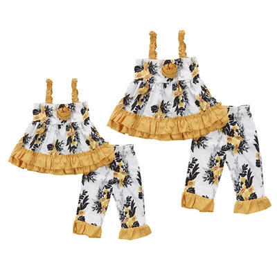 

2pcs Kids Baby Girl Clothes Floral T-shirt Tops DressPants Leggings Outfits Set