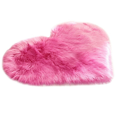

3040CM Soft Artificial Sheepskin Rug Chair Cover Bedroom Mat Heart Shaped Wool Warm Hairy Carpet Seat Textile Fur Rugs