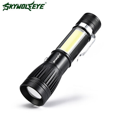 

Saidsome Outdoor Zoomable Flashlight XM- T6 COB LED Torch Lamp Penlight USB Charging flashlight lamp