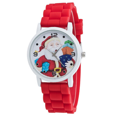 

Christmas New Fashion Wristwatch Vintage Silicone Strap Quartz Wrist Watch for Ladies Women Relogio Feminino