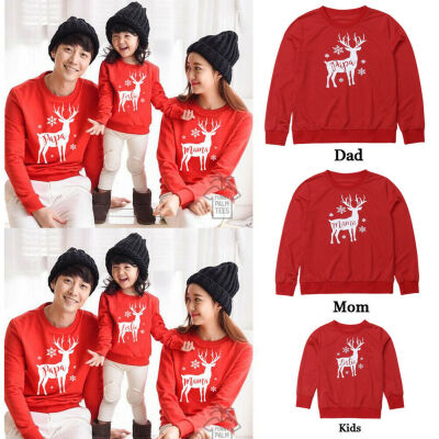 

Details about Kid Mom Dad Family Christmas Matching Hoodies Tops Warm Xmas Elk Cotton Pullover