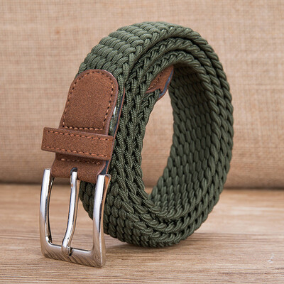 

New Elastic Force Unisex belt Solid Color Canvas Pin Buckle Men belt Casual elasticity student Men&Women Wild belt
