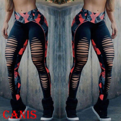 

Women Yoga Gym Sports Workout Leggings Hollow Fitness Stretch High Waist Pants