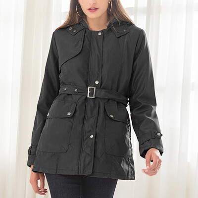 

Womens Casual Winter Warm Sherpa Lined Zip Up Hooded Sweatshirt Jacket Coat