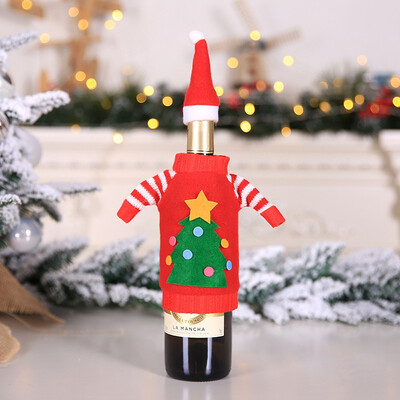 

Christmas Wine Bottle Cover Kit Wine Decorative Cover Set Xmas Party Holiday Dinner Table Decorations