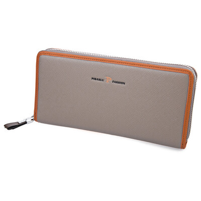 

Men Cross Pattern Letter Horizontal Zipper Long Clutch Wallet