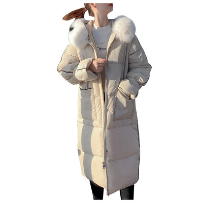

Toponeto Women Outerwear Faux Hooded Button Coat Long Solid Jackets Pocket Coats