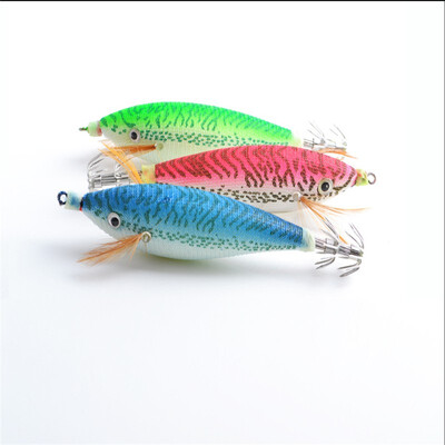 

VISSEN 11CM145g 1pcs Fishing Lures Squid Jig Fishing Lures Octopus Bait Wood Shrimp Luminous Bionic Tackle