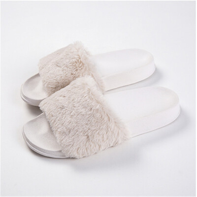 

FSD wool slippers ladies new fashion Korean home indoor&outdoor wear flat with thick bottom 13151