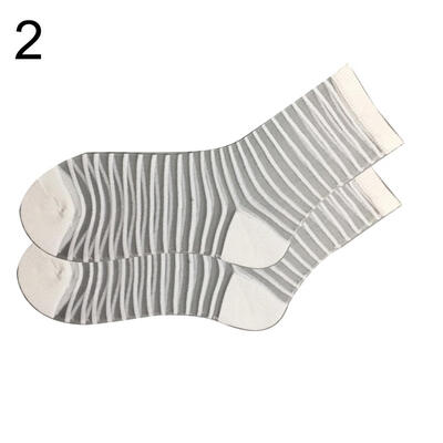 

Striped Heart Dots Bow Women Summer Ultra Thin Transparent Over Ankle Socks