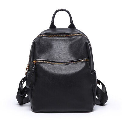 

True leather shoulder bag lady soft leather summer simple square lady leisure bag large capacity tourist Backpack