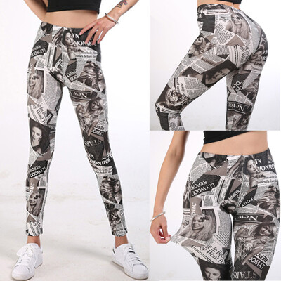 

Starmoon LadiesDigital Printed Bottom Pants Hip-up Sports Yoga Pants And Slim Pants