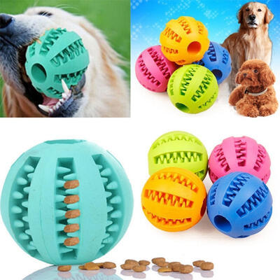 

Rubber Ball Chew Treat Non-toxic Pet Dog Puppy Cat Toy Training Dental Teething