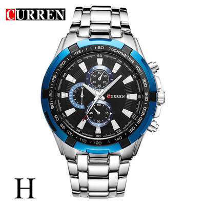 

Gobestart CURREN Fashion Big Ddial Casual Business Mens Watch Quartz Waterproof Steel Bel