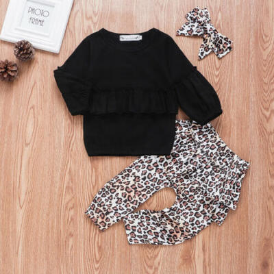 

3pcs Newborn Toddler Infant Baby Girl Clothes T-shirt TopsLong Pants Outfit Set