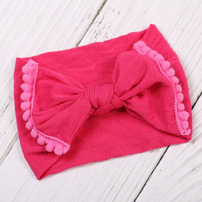 

Baby Girl Bunny Rabbit Bowknot Turban Nylon Headband Elastic Hair Band Headwrap