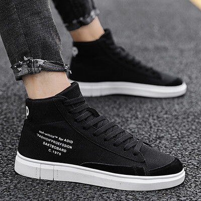 

Autumn new board shoes student canvas shoes mens shoes high top cloth shoes Korean version of 100 summer trendy shoes