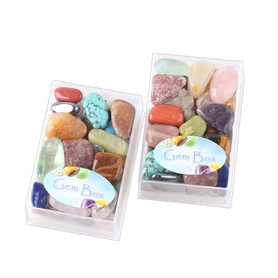 

New Hot Natural Mixed Gemstone Rock Kit Science Stone Collection Healing Reiki Crystal Jewelry Making Valentines Day Present Gift