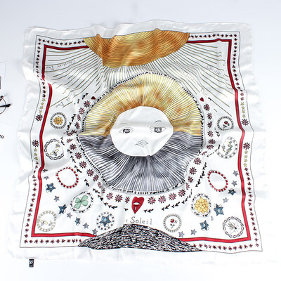 

New scarf female Korean version of the small square scarf spring&autumn tide hair band female small fresh Korean professional silk scarf decorative scarf