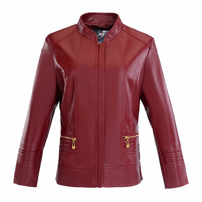 

Toponeto Womens Autumn Winter Leather Jacket Short Casual Leather Jacket Coat