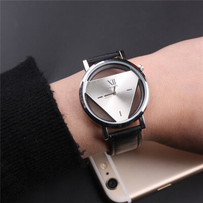 

JIS fine time simple Harajuku triangle watch personality fashion double-sided hollow Korean trend student couple table